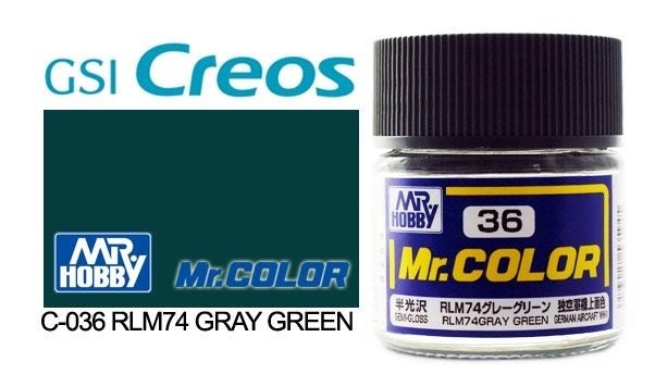 Gunze - C036 Mr Color Semi Gloss RLM74 Grey Green Carousel 1
