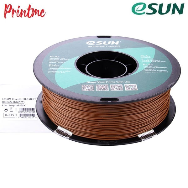 eSUN PLA+ BROWN 1.75mm 3D PRINTER FILAMENT 1kg/2.2lbs Carousel 10
