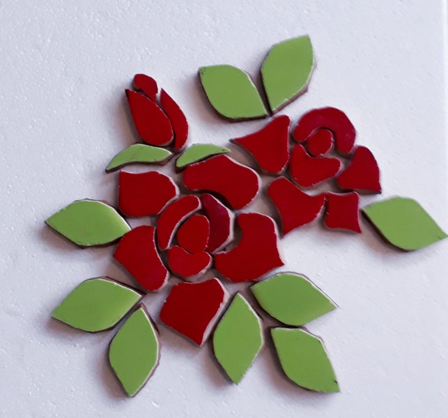 Little red roses mosaic tile inlay Carousel 1