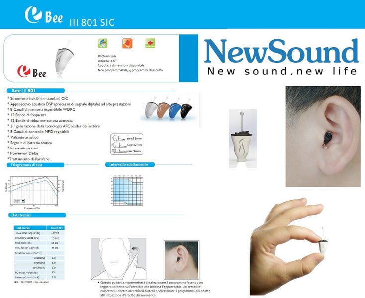 Mini Hearing Aid NewSound Bee 800 Instant Fit Digital Hearing for Left and Right Carousel 1