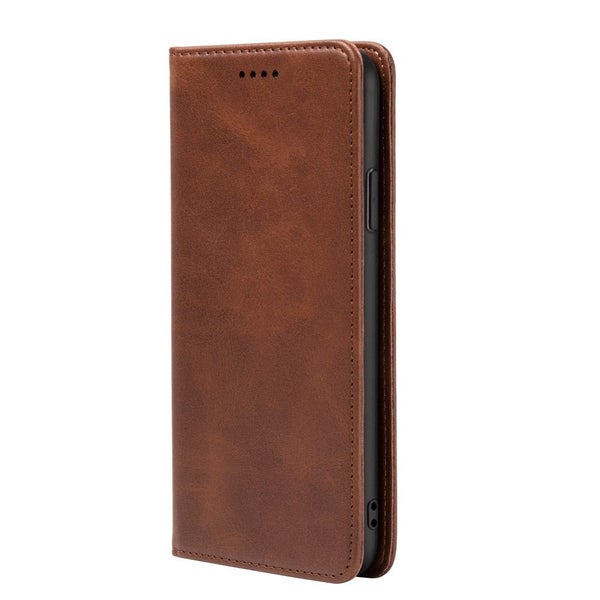 Nokia 3 PU leather slim flip case concealed magnet brown Carousel 2