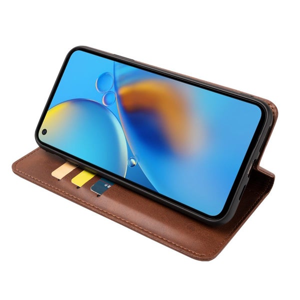 Nokia 3 PU leather slim flip case concealed magnet brown Carousel 5