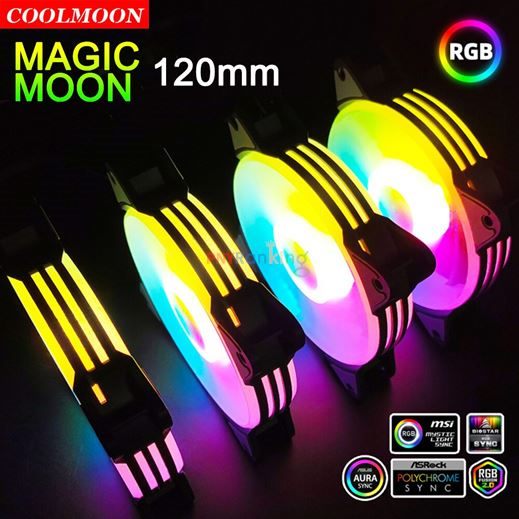 ARGB FAN COOLMOON MAGICMOON X PC 120mm Fan,12cm Cooling RGB Fan Carousel 7