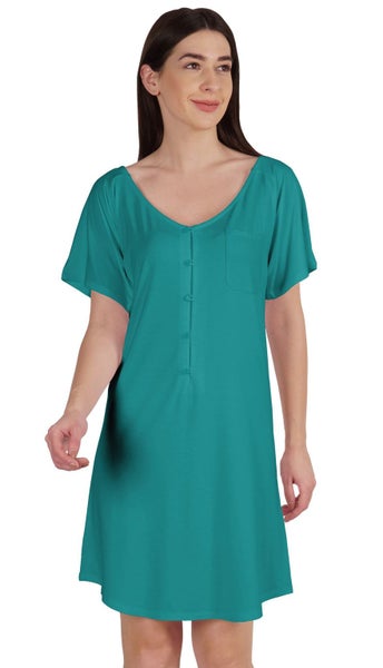 Inkmeso Plain Swing Dress Knee Length Cotton Jersey Basic Dress w/ Patch Carousel 1