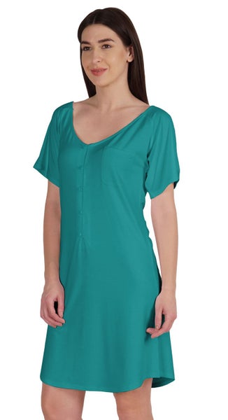 Inkmeso Plain Swing Dress Knee Length Cotton Jersey Basic Dress w/ Patch Carousel 2