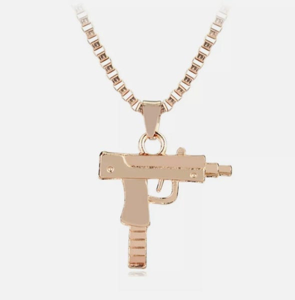 Machine Gun Necklace (Rose Gold) Carousel 1