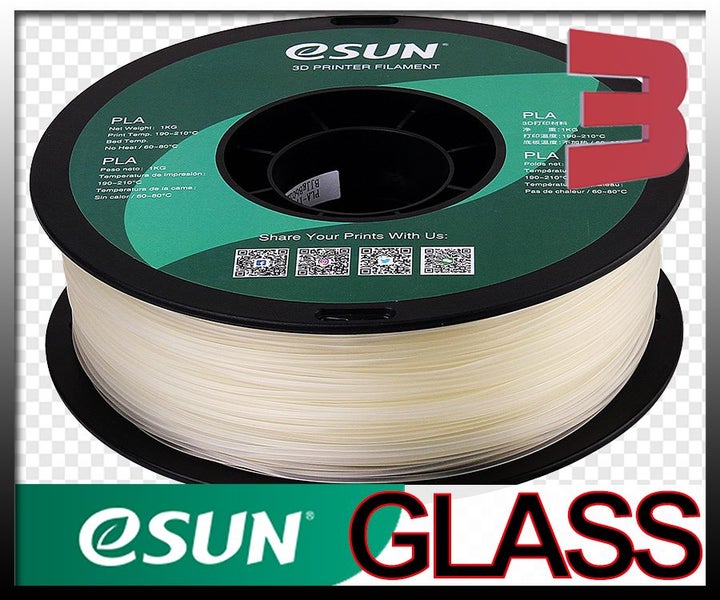 eSUN Translucent PLA 1.75mm - eSun Glass 3D Printer Filament Carousel 2