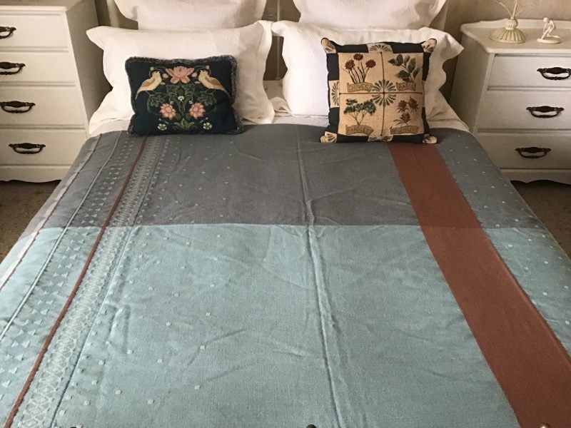 Fabulous Geometric 100% Angora Wool Extra Large Throw Blanket Carousel 2