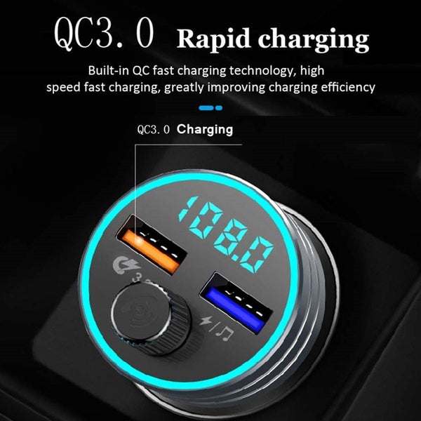 Quick Charge Bluetooth FM Transmitter Car Charger/ QC3.0 Wireless FM Adapter62863871147011114