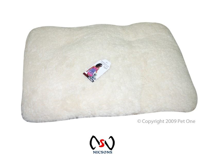 Pet One Dog Bed Synthetic Sheepskin Cushion Medium 76 cm x 48 cm Carousel 1
