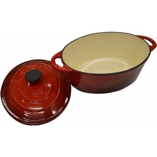 Cast Iron Casserole Enamel Red/White Oval 30cm Carousel 2