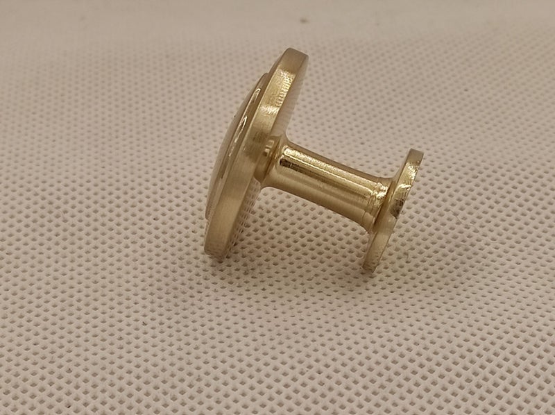 Knob Brushed Brass Round Grooved Medium - Cabinet Drawer and Cupboard Door Moder Carousel 2