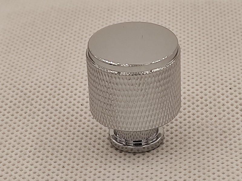Knob Chrome Round Small Gripped - Cabinet Drawer and Cupboard Door Modern Carousel 1