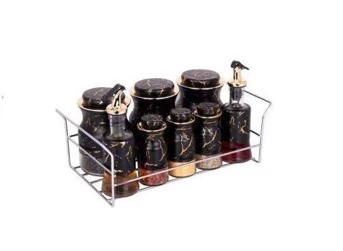 Spice Rack Stand Black Carousel 1