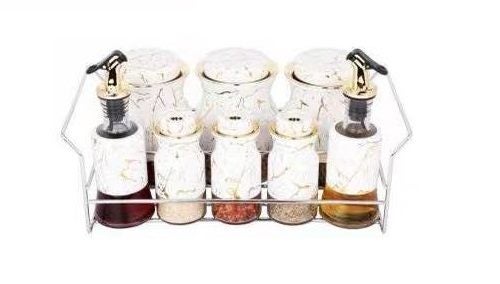 Spice Rack Stand Black Carousel 1