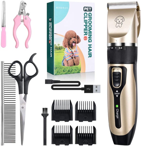 Low Noise Rechargeable Cordless Electric Quiet Hair Clipper Grooming Kit Set Carousel 1