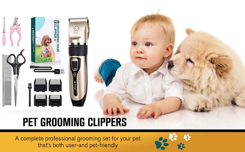 Low Noise Rechargeable Cordless Electric Quiet Hair Clipper Grooming Kit Set Carousel 2