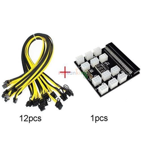 DPS-1200FB A 1200W PSU Power Supply / Breakout Board / 12pcs 6pin-to-8pin Cables Carousel 1