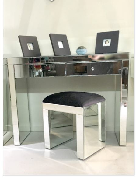 Fatima Mirrored Stool Black Velvet **35% OFF** Carousel 7