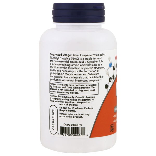 Now Foods NAC N-Acetyl Cysteine 600mg 100 Capsules | HealthPorter NZ Carousel 3