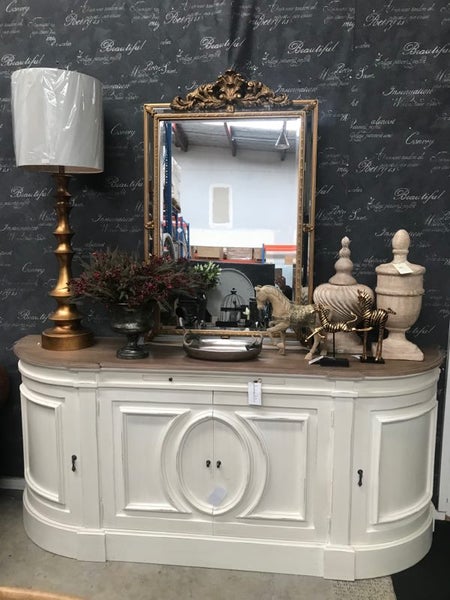 Buffet Sideboard Cabinet with Distressed Finish Carousel 1