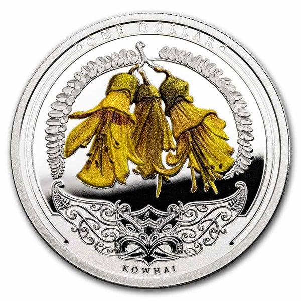 New Zealand - 2021 - 1 OZ Silver Proof Coin- Discover New Zealand - Kowhai Carousel 1