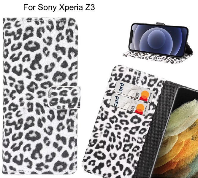 Sony Xperia Z3 Case Leopard Leather Flip Wallet Case Carousel 1