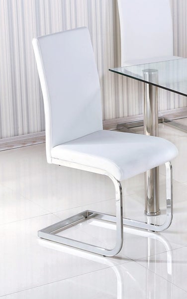 Closing down sale 4 X STELLA DINING CHAIR WHITE PU LEATHER CHROME LEGS Carousel 1