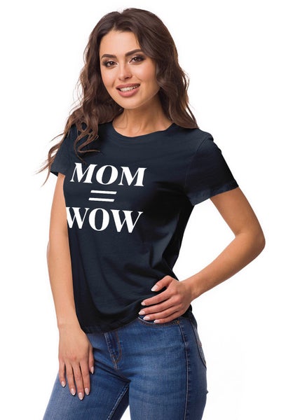 Inkmeso Crew Neck Mom Wow Graphic Tshirt Short Sleeve Women Cotton Tee Carousel 2