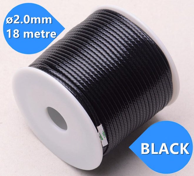 Wax Cord in Reel 2mm / 18 Metre / Black Carousel 1