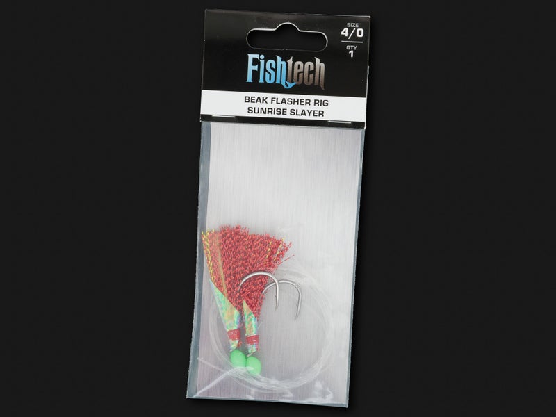 Beak Flasher Rig Size 4/0 - 2 Hooks - Sunrise Slayer - FISHTECH Carousel 1