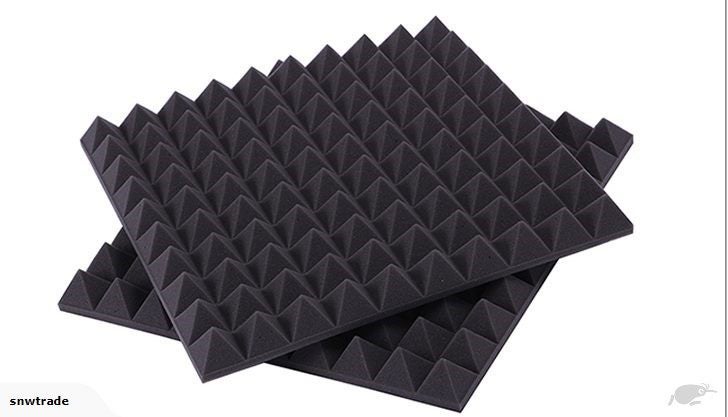 12 Pack Black Acoustic Pyramid Studio Foam 50cm*50cm (OT03) for 2mx1.5m surface Carousel 1