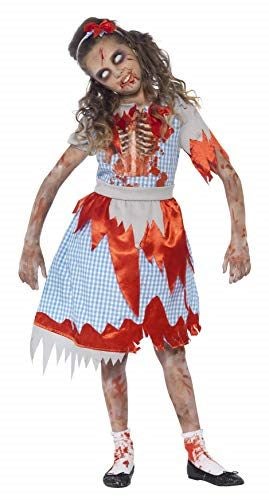 Smiffy's Children's Zombie Country Girl Costume, Dress, Skeleton Detail & Headba Carousel 1