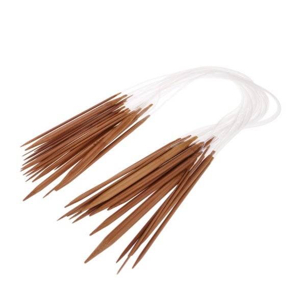 18pcs Circular Bamboo Knitting Needles Set Kit with Plastic Tube 2.0 to 10mm Carousel 2