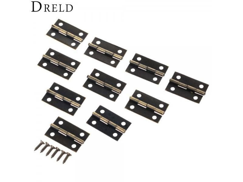 50Pcs 24*16mm Furniture Hinge Cabinet Drawer Door Butt Hinge Antique Wood Carousel 1