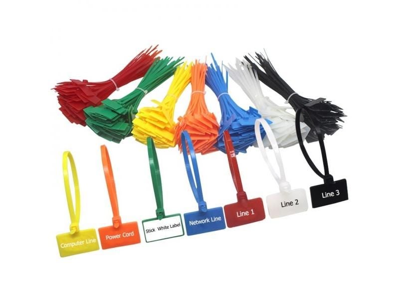 100pcs Easy Mark 4*150mm Nylon Cable Ties Tag Labels Plastic Loop Ties Markers Carousel 2