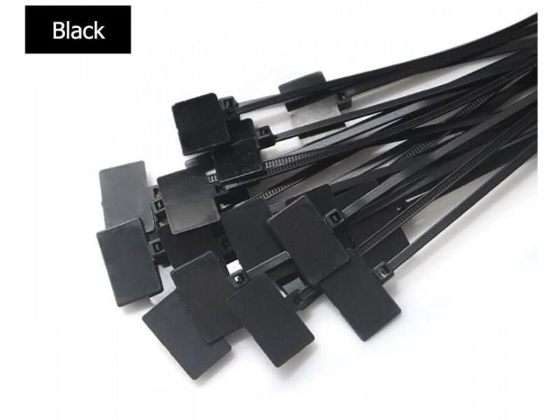 100pcs Easy Mark 4*150mm Nylon Cable Ties Tag Labels Plastic Loop Ties Markers Carousel 1