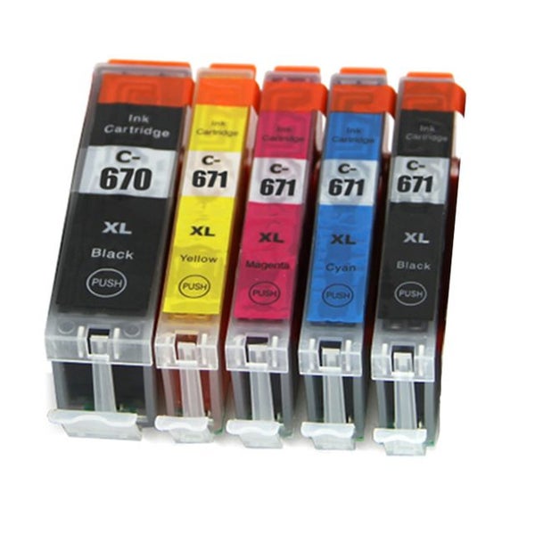 PGI670XL CLI671XL set of 5 compatible ink for Canon PGI670 CLI671 MG7760 MG7765 Carousel 1