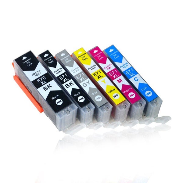 PGI670XL CLI671XL set of 6 compatible ink for Canon PGI670 CLI671 MG7760 TS9060 Carousel 1
