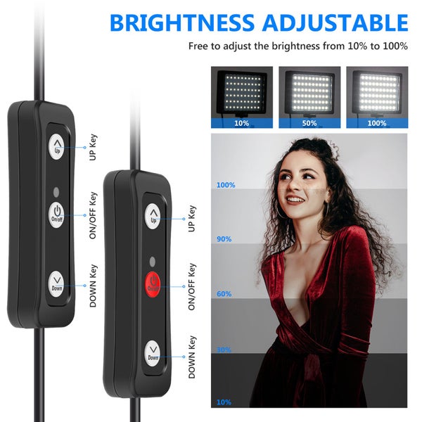 Neewer Dimmable 5600K USB LED Video Light 2-Pack w/ Remote Control,Tripod & Bag Carousel 7