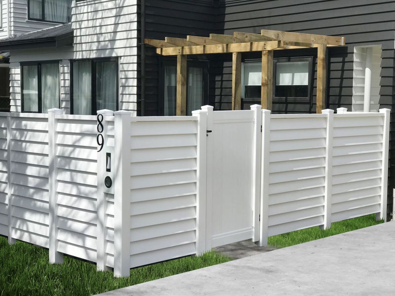Weatherboard PVC Fence White 1.8m high Carousel 1