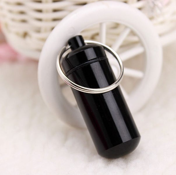 Pill Tablet Medicine Storage Box Bottle Container Keychain Carousel 1