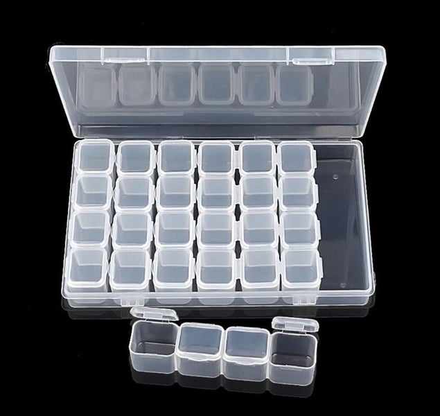 28Grids Diamond Embroidery Painting Nail Art Accessories Display Storage Box Carousel 2