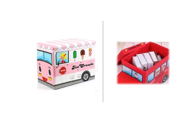 PTN Ice Cream TRAILER Toy Storage Bucket Container Organizer Lego Basker Bin Carousel 1