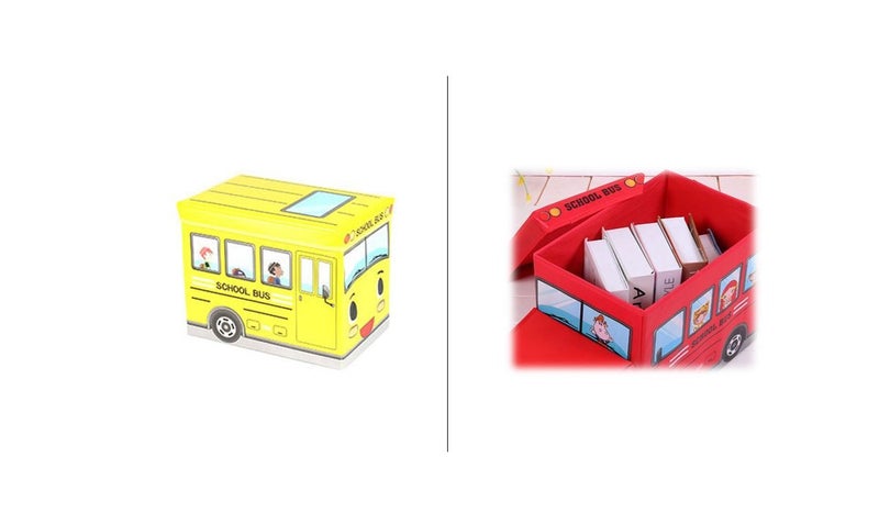 PTN School Bus TRAILER Toy Storage Bucket Container Organizer Lego Basker Bin Carousel 1