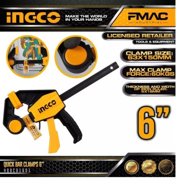 Quick Bar Clamps INGCO 6" Carousel 1