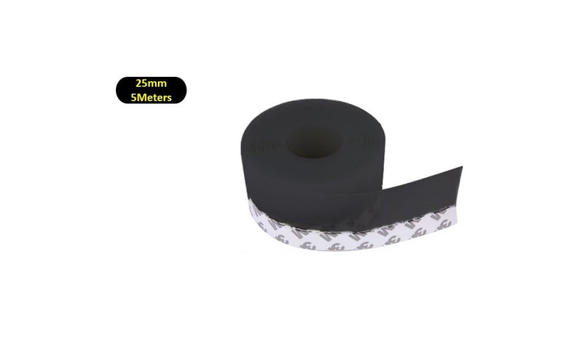 PTN 25mm 5Meters BLACK Door Seal Strip Draught Excluder Door Tape Weather Strip Carousel 1