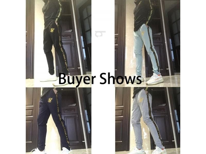 Mens Joggers Sweatpants Sik Silk Fitness Elastic Trousers Hip Hop Skinny Carousel 2
