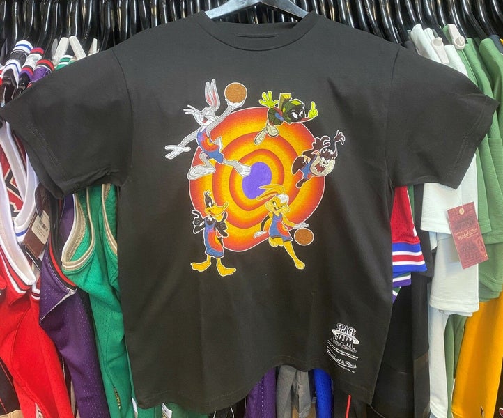 Space Jam Tune Squad Group Characters Mitchell & Ness Black T-Shirt Carousel 1