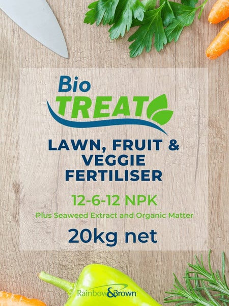 BIOTREAT LAWN, FRUIT & VEGGIE FERTILISER - NPK 12-6-12 - 20KG Carousel 1
